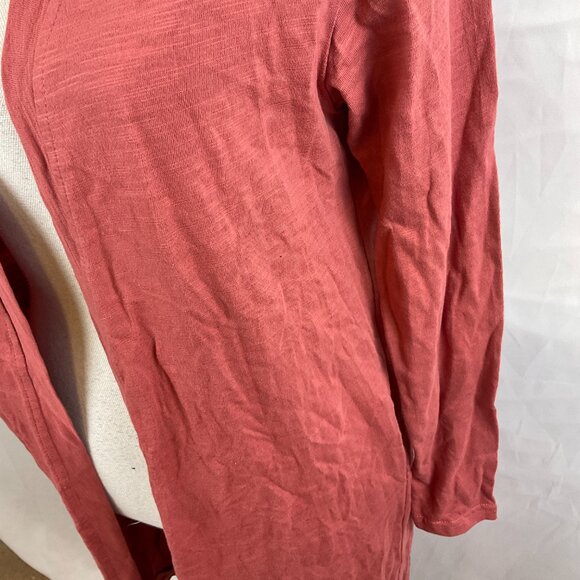 Three Bird Nest Duster Cardigan S Rose Pink Open Front Long Sleeve Pockets - Picture 7 of 14